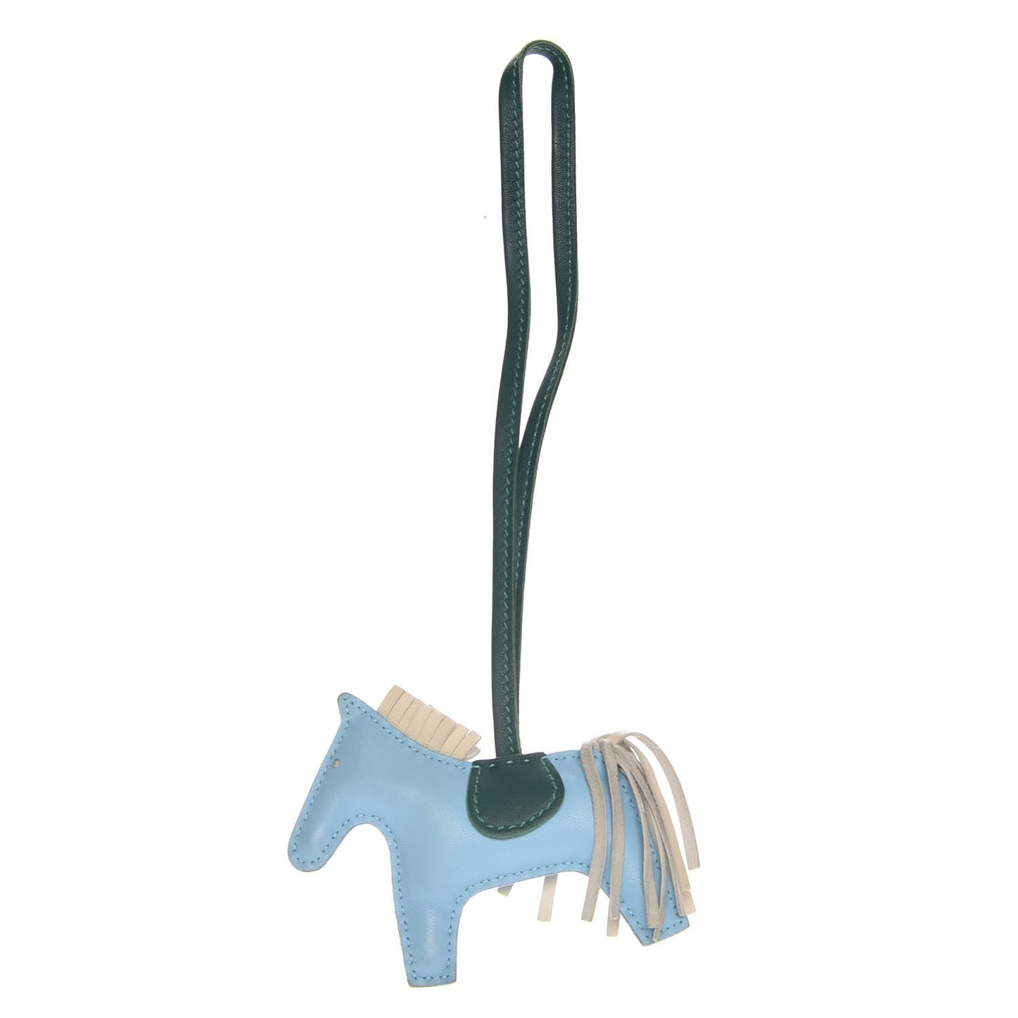Milo Lambskin Grigri Rodeo Horse Bag Charm PM Celeste Malachite Craie