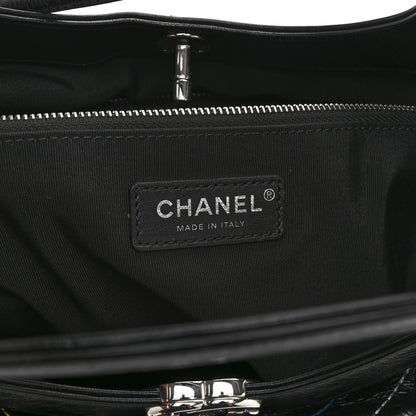 Chanel Glazed Calfskin Chevron Stitched Large 31 Shopping Bag Black Multicolor 6 of 10