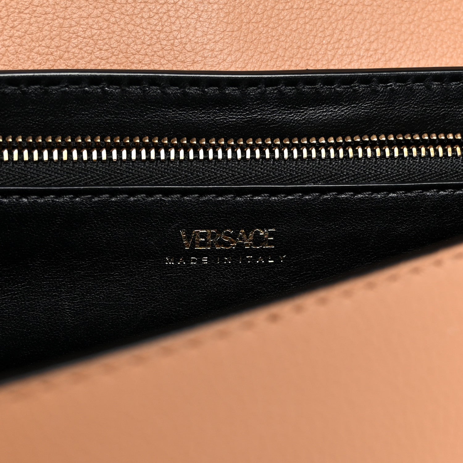 Versace Grained Calfskin La Medusa Chain Clutch Bag Brown 6 of 10