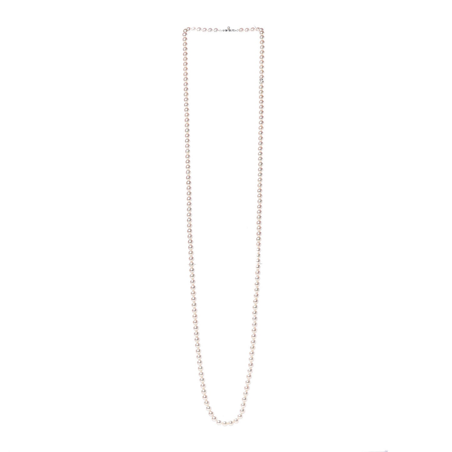 14K White Gold Akoya Pearl 6.5-7mm Strand Necklace 42