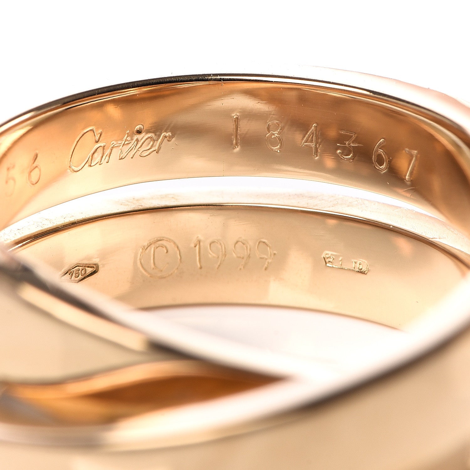 Cartier 18K Yellow Gold 9mm Paris Nouvelle Vague Ring 56 7.5 4 of 4
