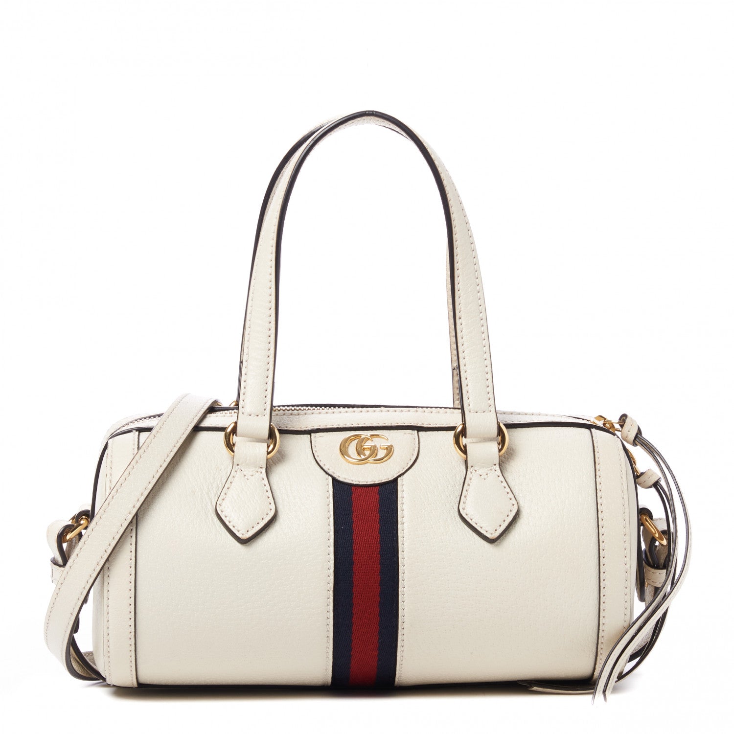 Gucci Textured Calfskin Ophidia Boston Bag Mystic White 1 of 8