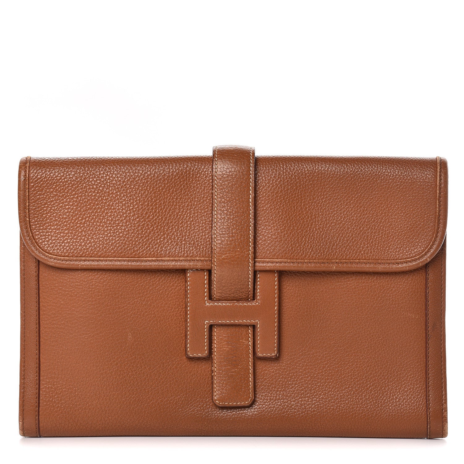 Hermes Taurillon Clemence Jige PM Clutch Gold 1 of 19