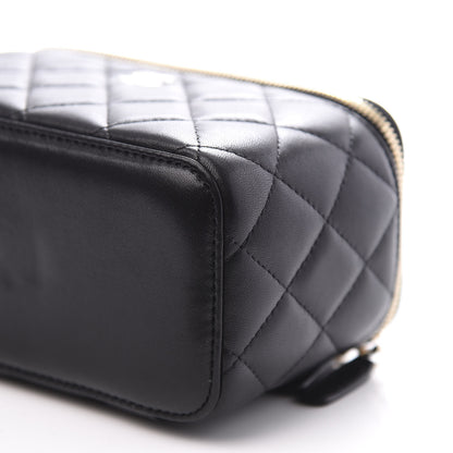 Chanel Lambskin Quilted Small Vanity Case With Chain Black 8 of 10