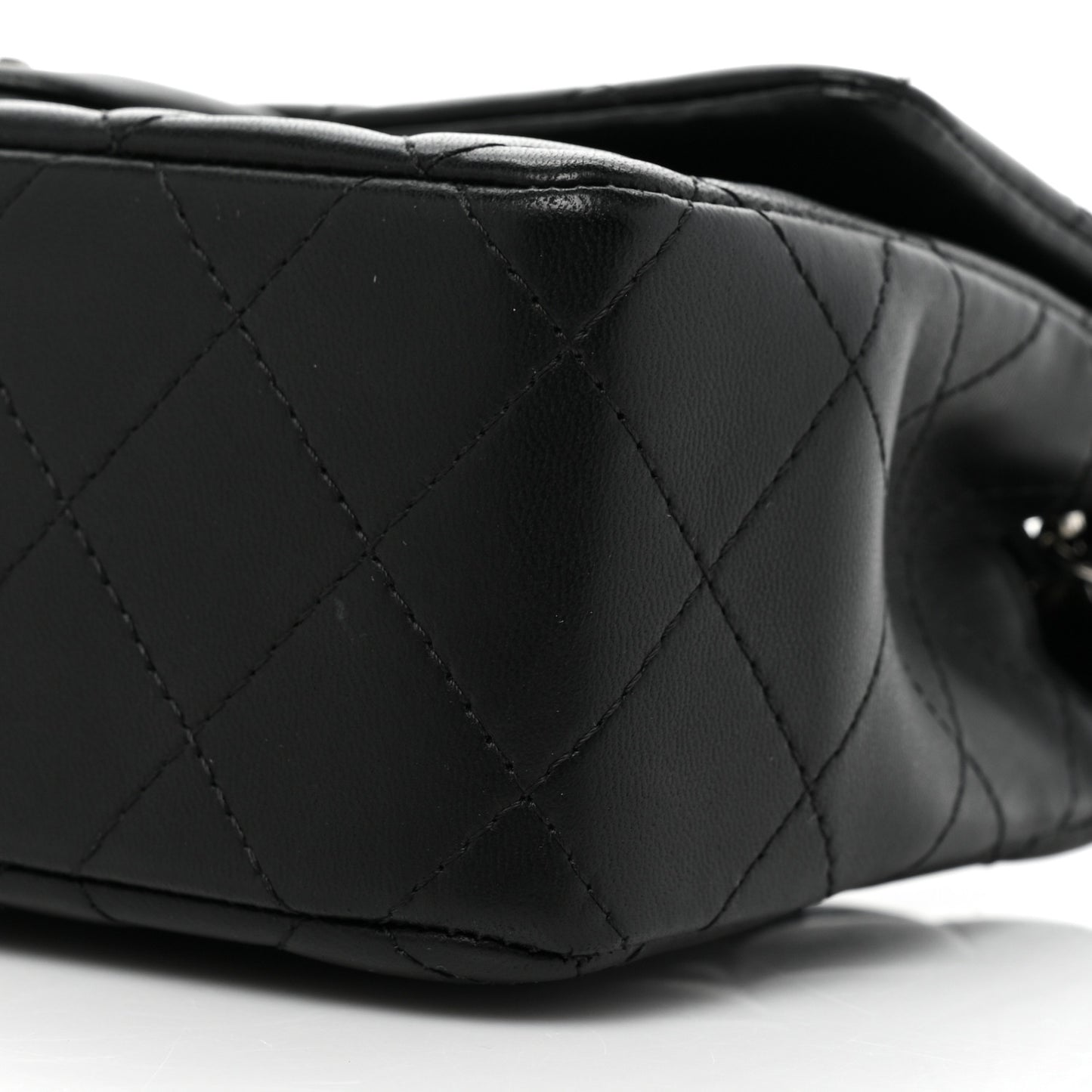 Lambskin Quilted Mini Rectangular Flap Black