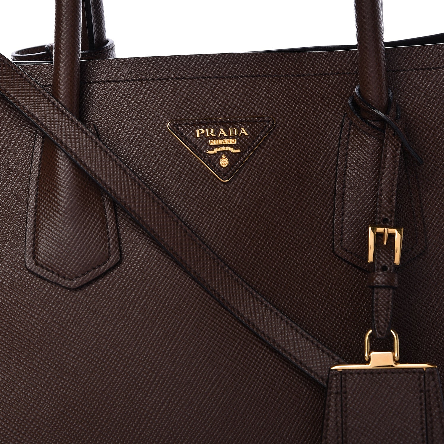 Prada Saffiano Cuir Large Double Bag Cacao 8 of 12