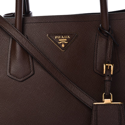 Prada Saffiano Cuir Large Double Bag Cacao 8 of 12