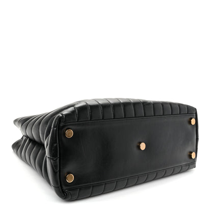 Saint Laurent Calfskin Y Quilted Monogram Large Loulou Shopper Black 4 of 12