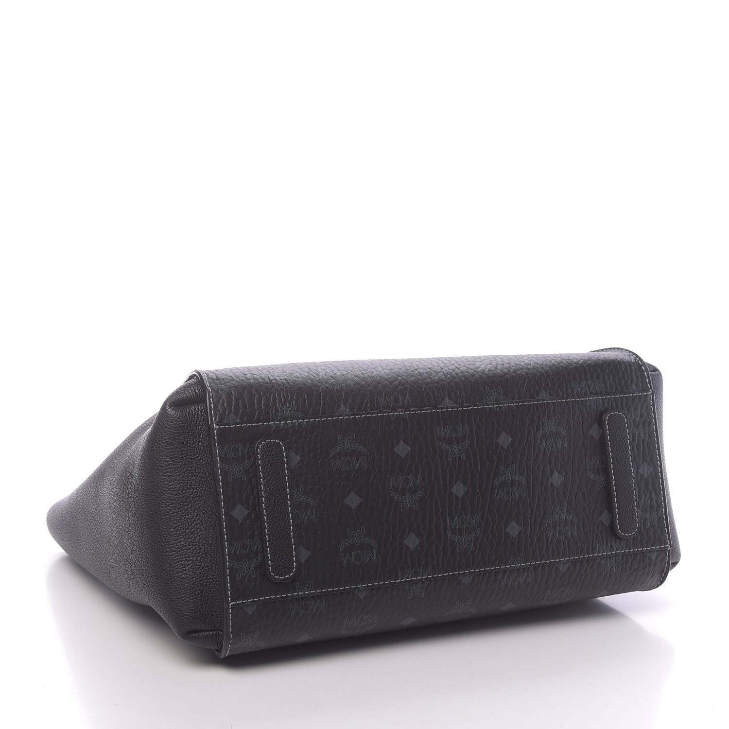 MCM Visetos Medium Yris Shopper Tote Black 4 of 9