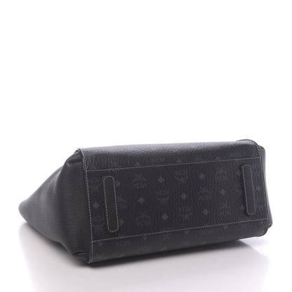 MCM Visetos Medium Yris Shopper Tote Black 4 of 9
