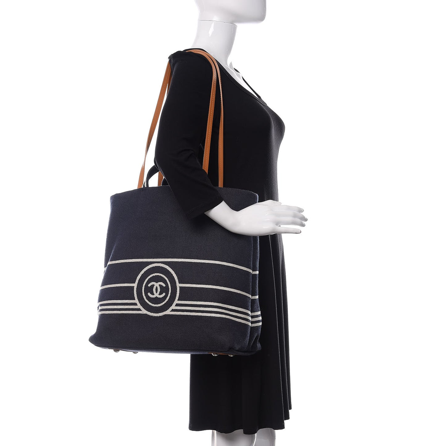 Denim Tall Shopping Tote Blue