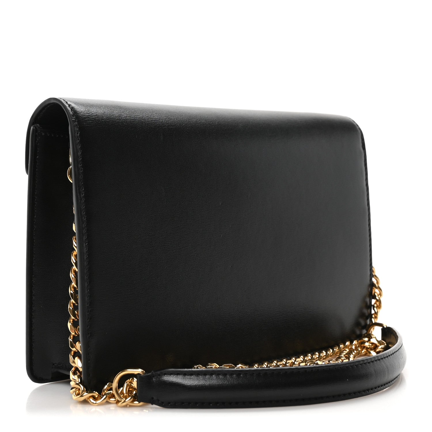 Celine Shiny Calfskin Triomphe Margo Wallet on Chain Black 3 of 10
