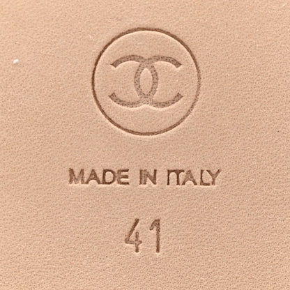 Chanel Raffia Braided CC Mocassin Loafers 41 White 7 of 15