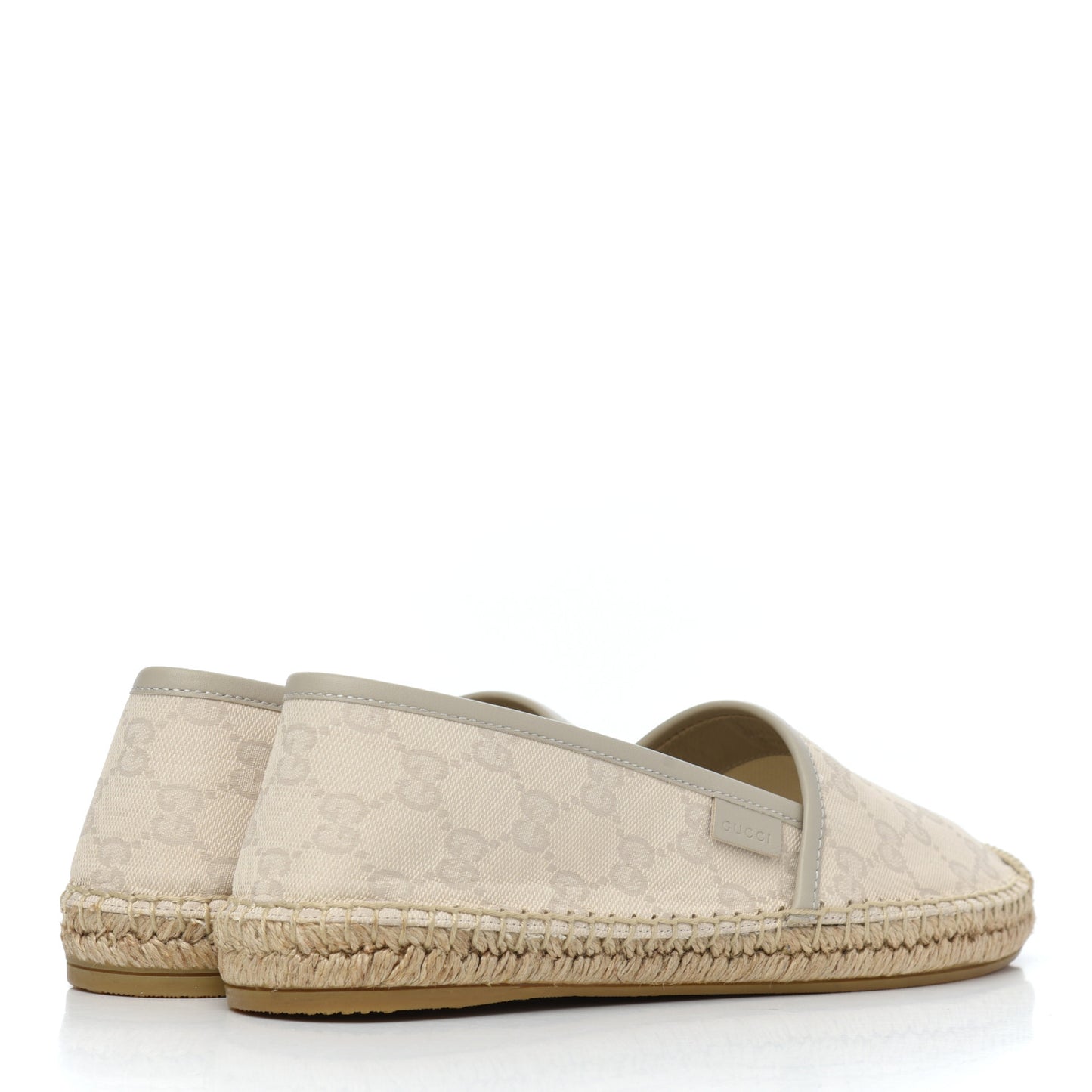 Washed Cotton Miro Soft Calfskin GG Monogram Espadrilles 38.5 White Mystic White