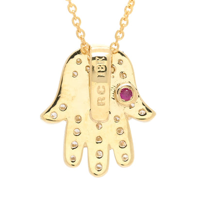 Roberto Coin 18K Yellow Gold Diamond Tiny Treasures Hamsa Pendant Necklace 4 of 4