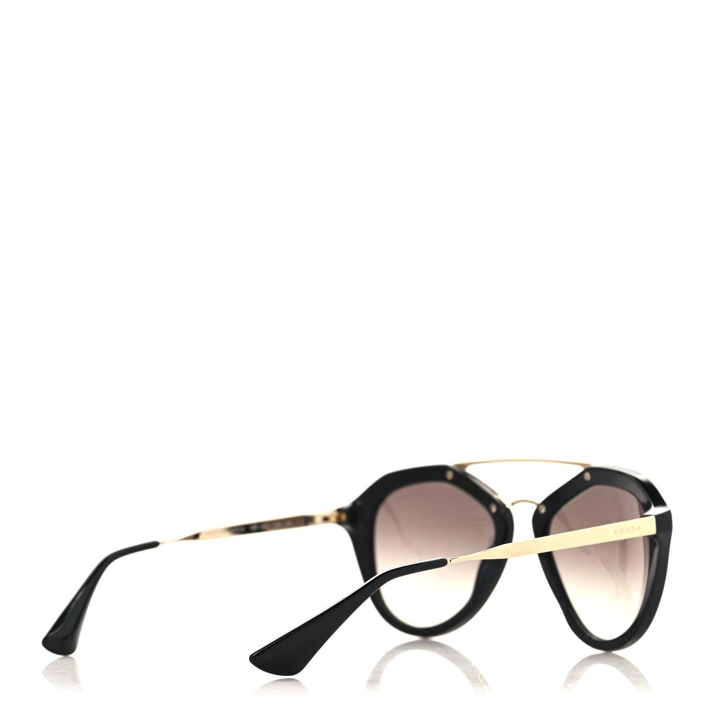 Acetate Metal Cinema Sunglasses SPR 12Q Black