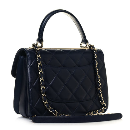 Chanel Lambskin Quilted Small Trendy CC Dual Handle Flap Bag Navy 3 of 14