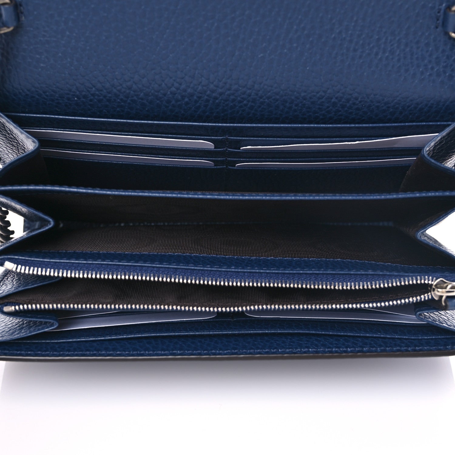 Gucci Dollar Calfskin Crystal Mini Dionysus Chain Wallet Blue Agata Black Diamond 5 of 6