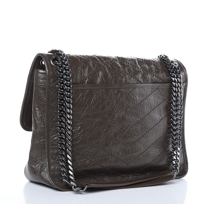 Saint Laurent Crinkled Calfskin Matelasse Monogram Medium Niki Chain Satchel Faggio 3 of 8