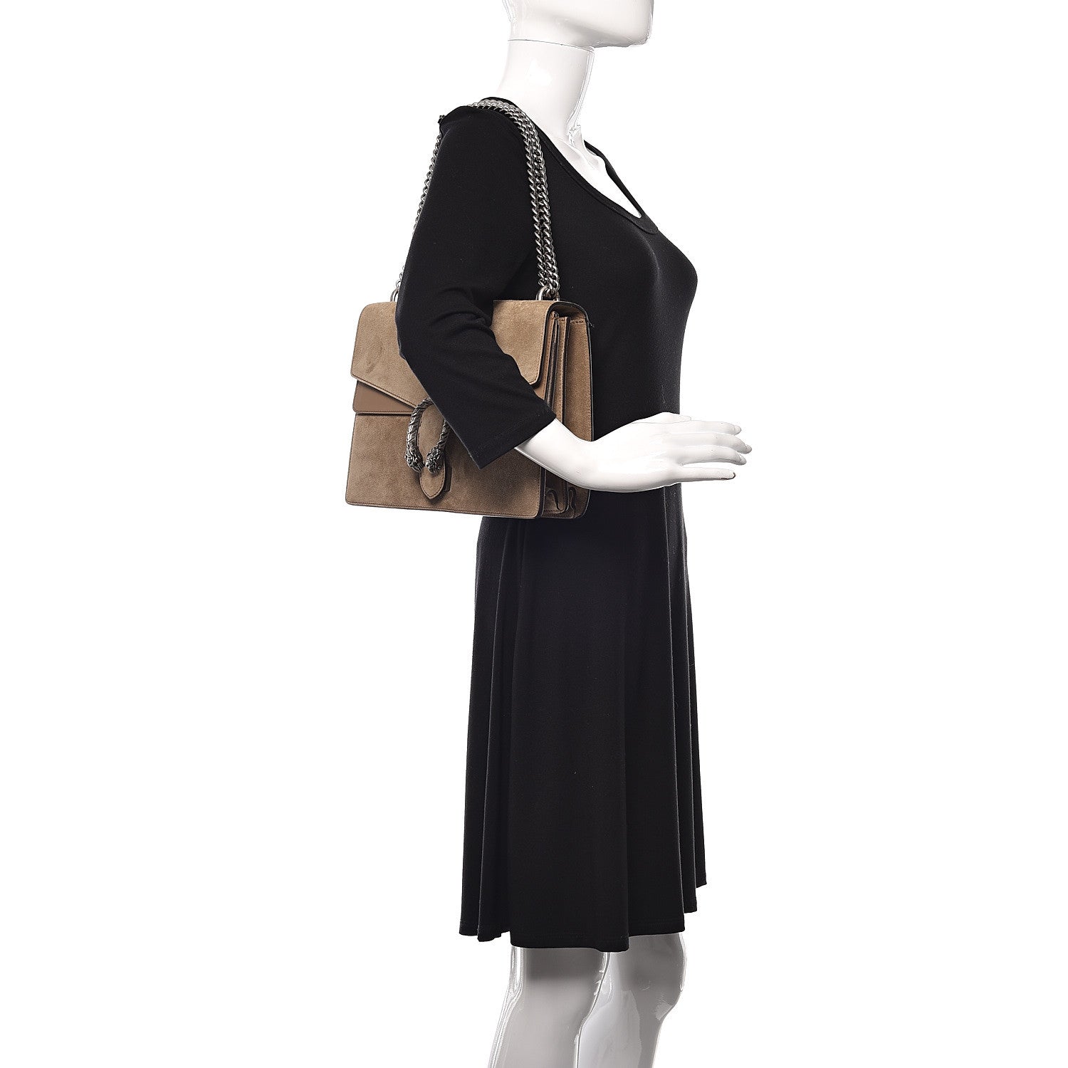 Gucci Suede Medium Dionysus Shoulder Bag Taupe 2 of 10