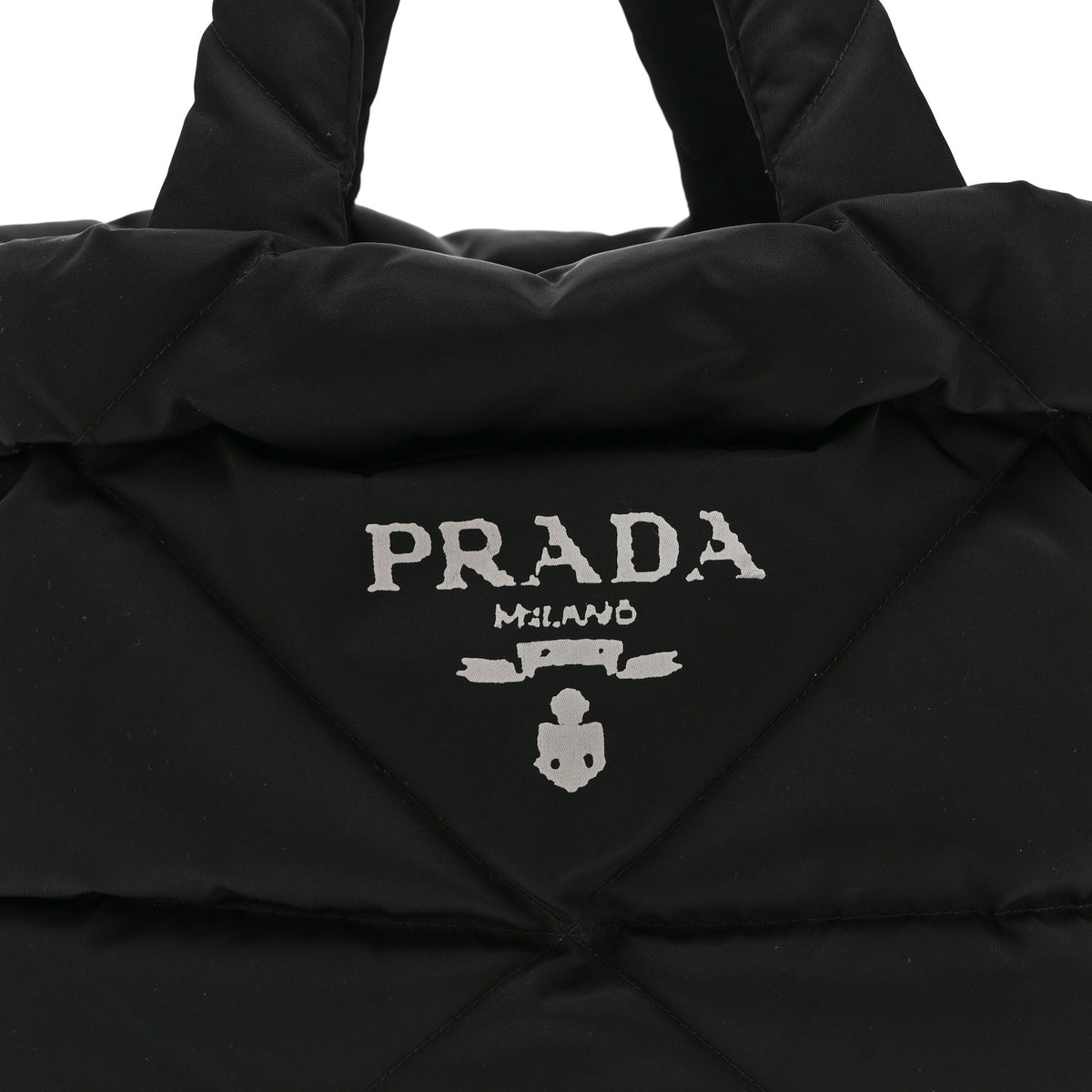 Re-Nylon Triangle Padded Logo Tote Black
