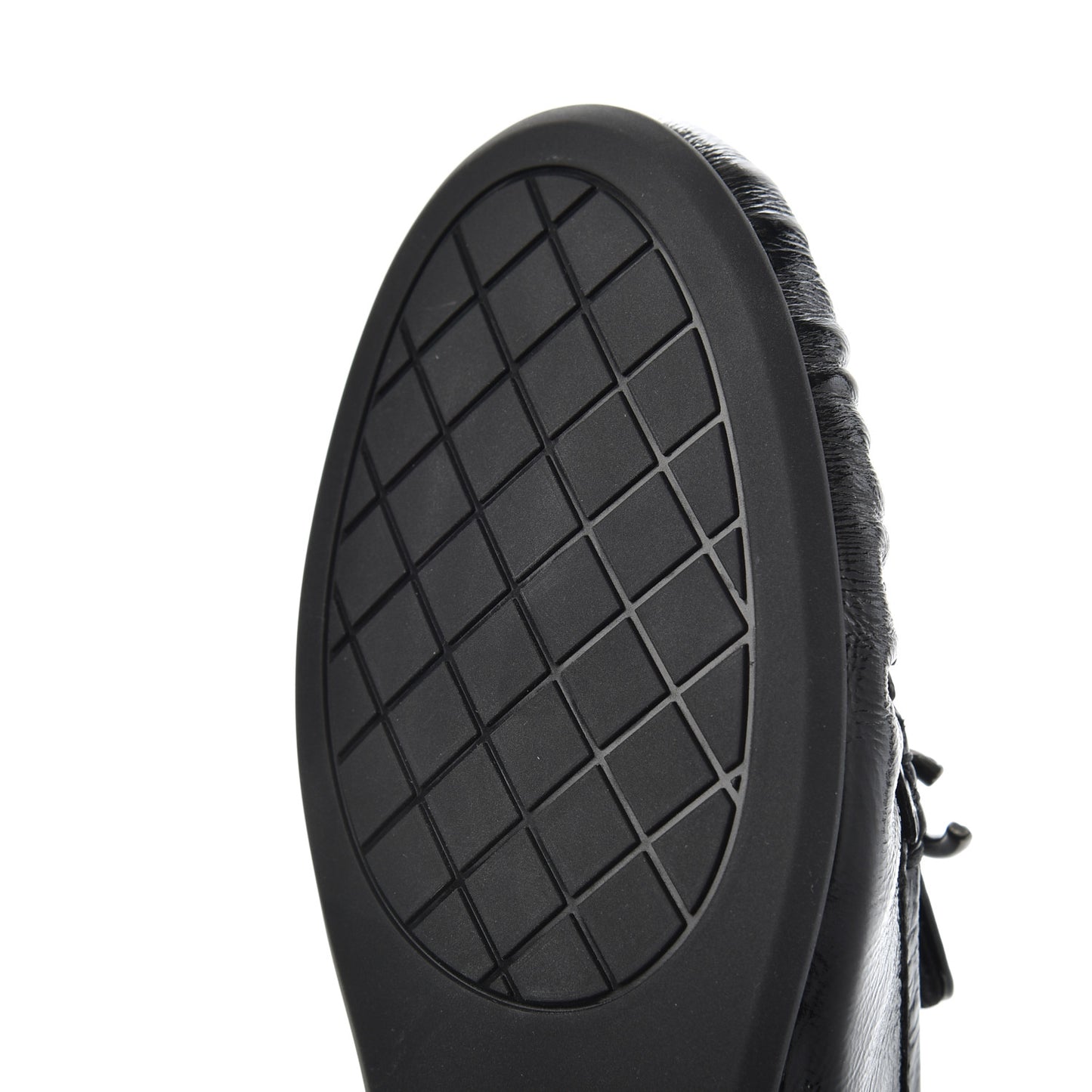 Crackled Patent Calfskin CC Mocassin Loafers 38 Black