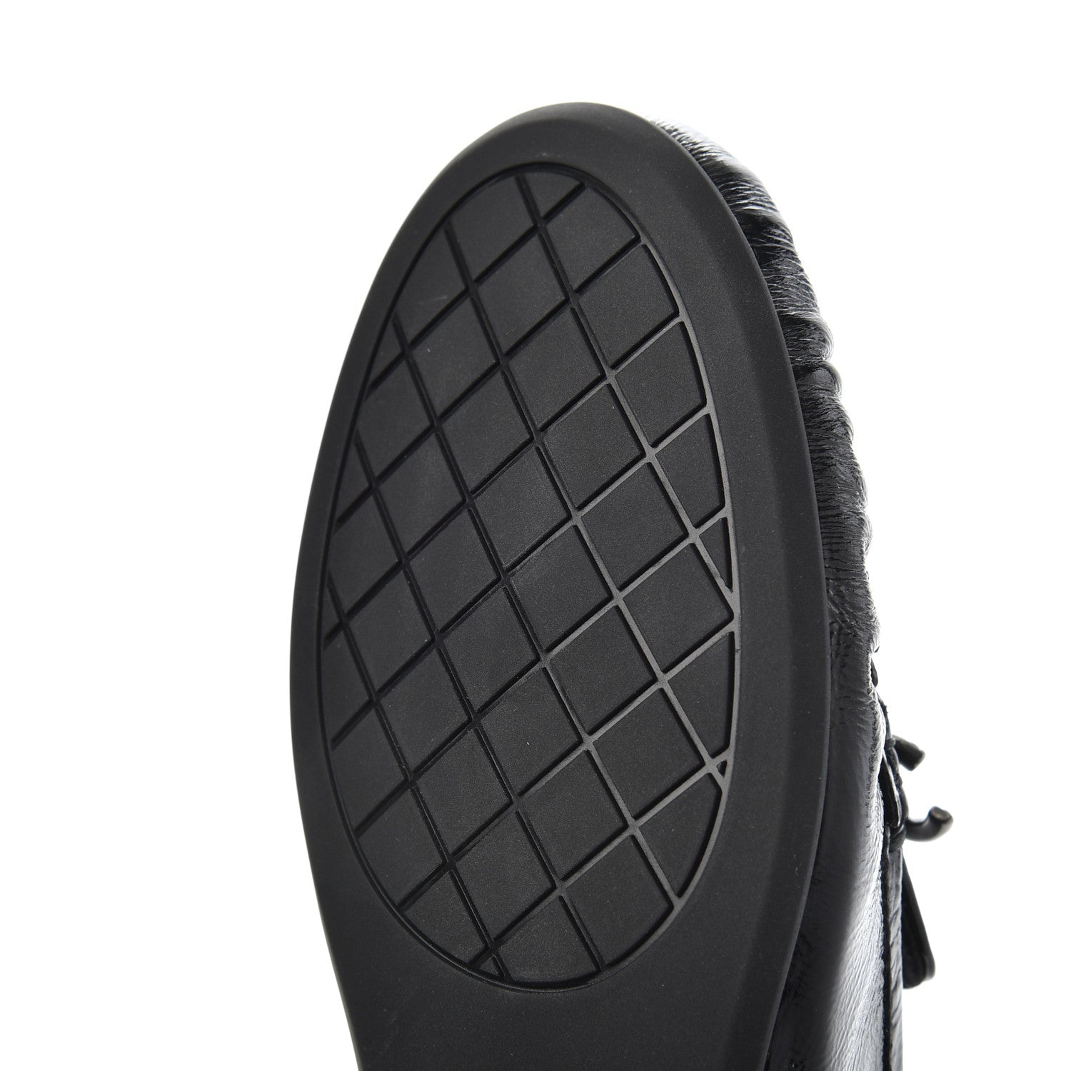 Chanel Crackled Patent Calfskin CC Mocassin Loafers 38 Black 9 of 14