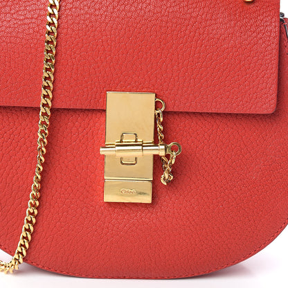 Chloe Grained Lambskin Mini Drew Shoulder Bag Plaid Red 10 of 10