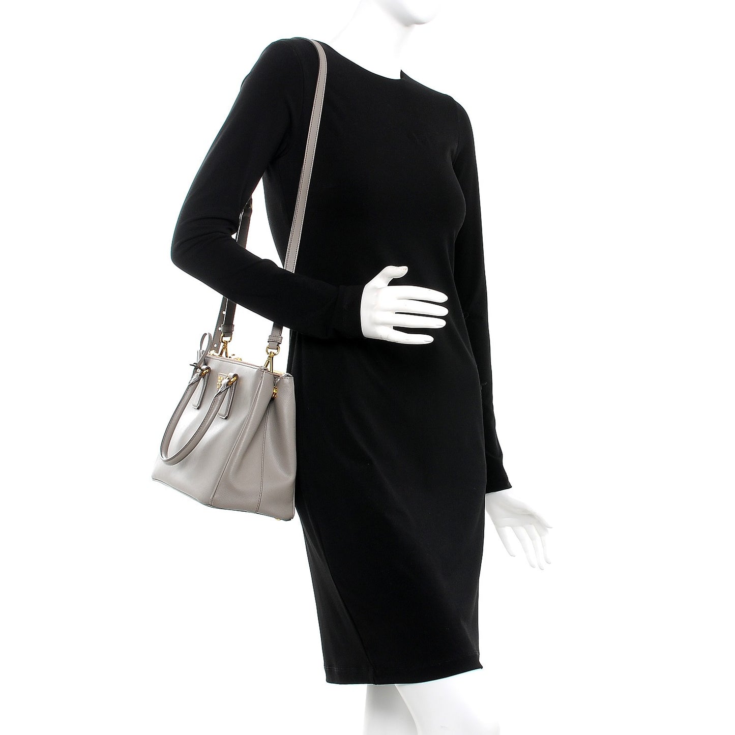 Saffiano Small Galleria Double Zip Tote Argilla
