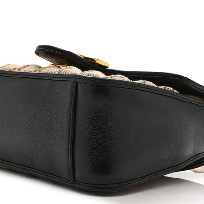 Gucci Monogram Azalea Calfskin Matelasse Diagonal Mini GG Marmont Top Handle Shoulder Bag Beige Ebony Black 11 of 11