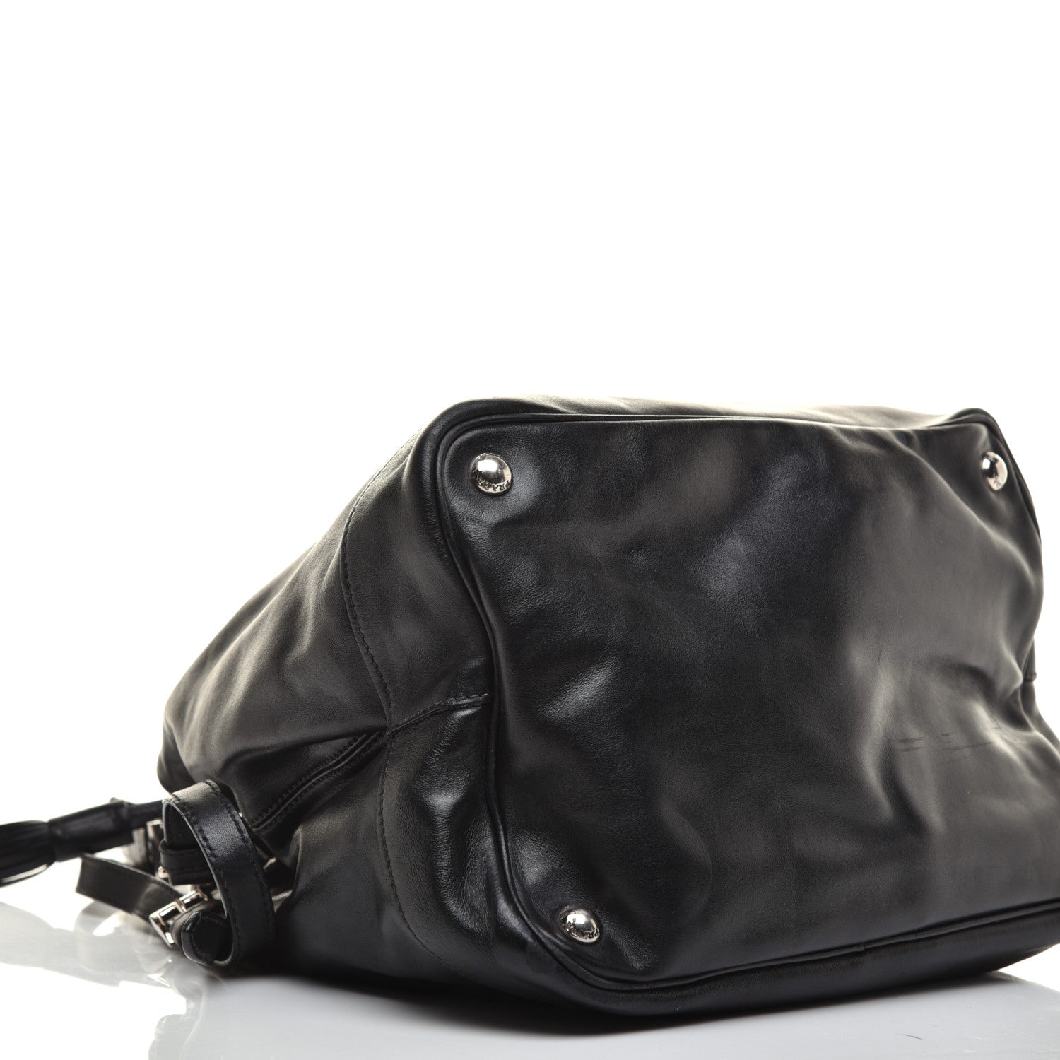 Prada Soft Calfskin Bucket Bag Black 7 of 8