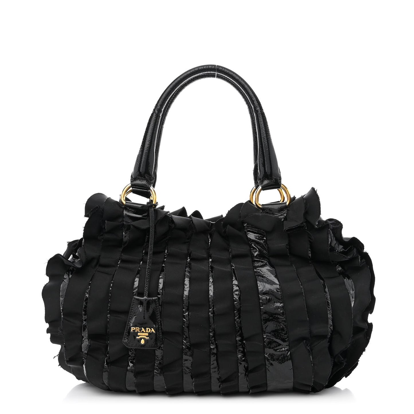 Nappa Ruffle Bag Black