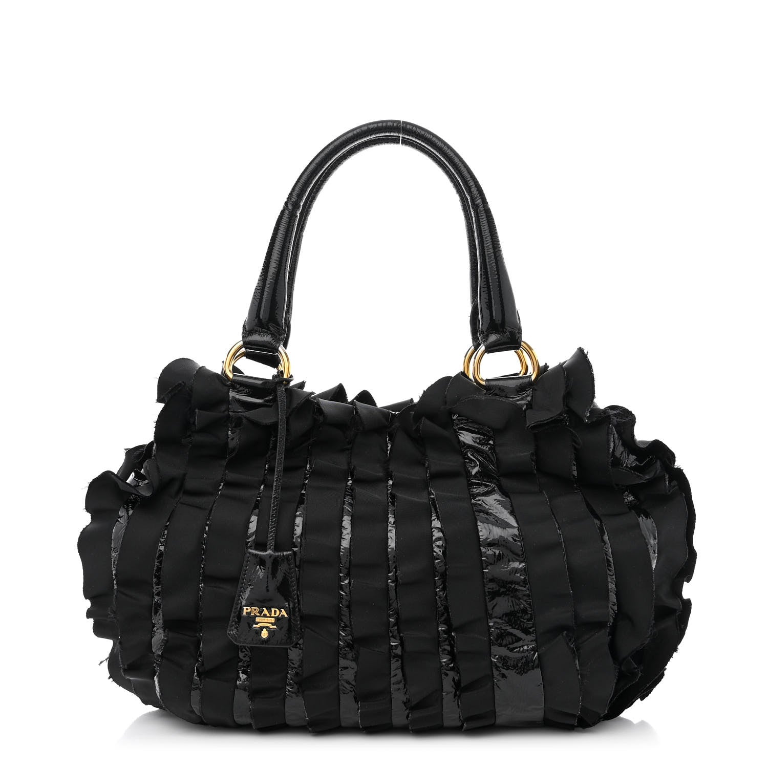 Prada Nappa Ruffle Bag Black 1 of 12