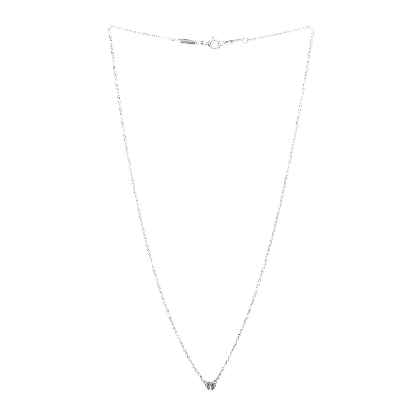 Sterling Silver Aquamarine Elsa Peretti Color By The Yard Pendant Necklace