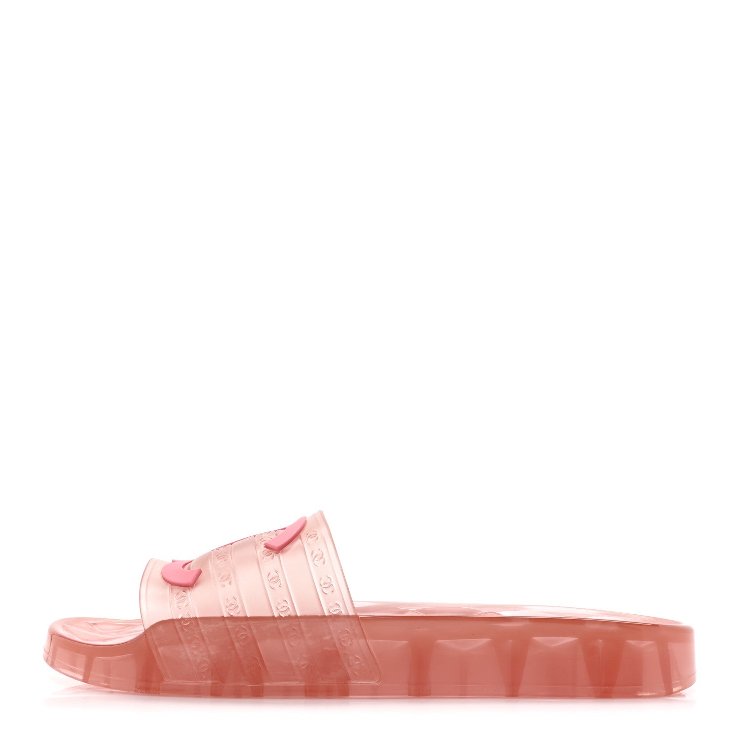 Chanel PVC Transparent CC Flat Slide Sandals 40 Pink 1 of 10
