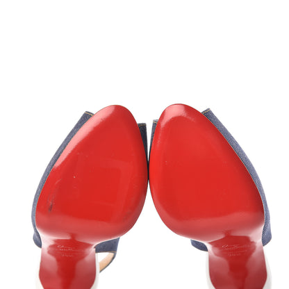 Christian Louboutin Denim Private Number 120 Pumps 36.5 Blue White 14 of 14