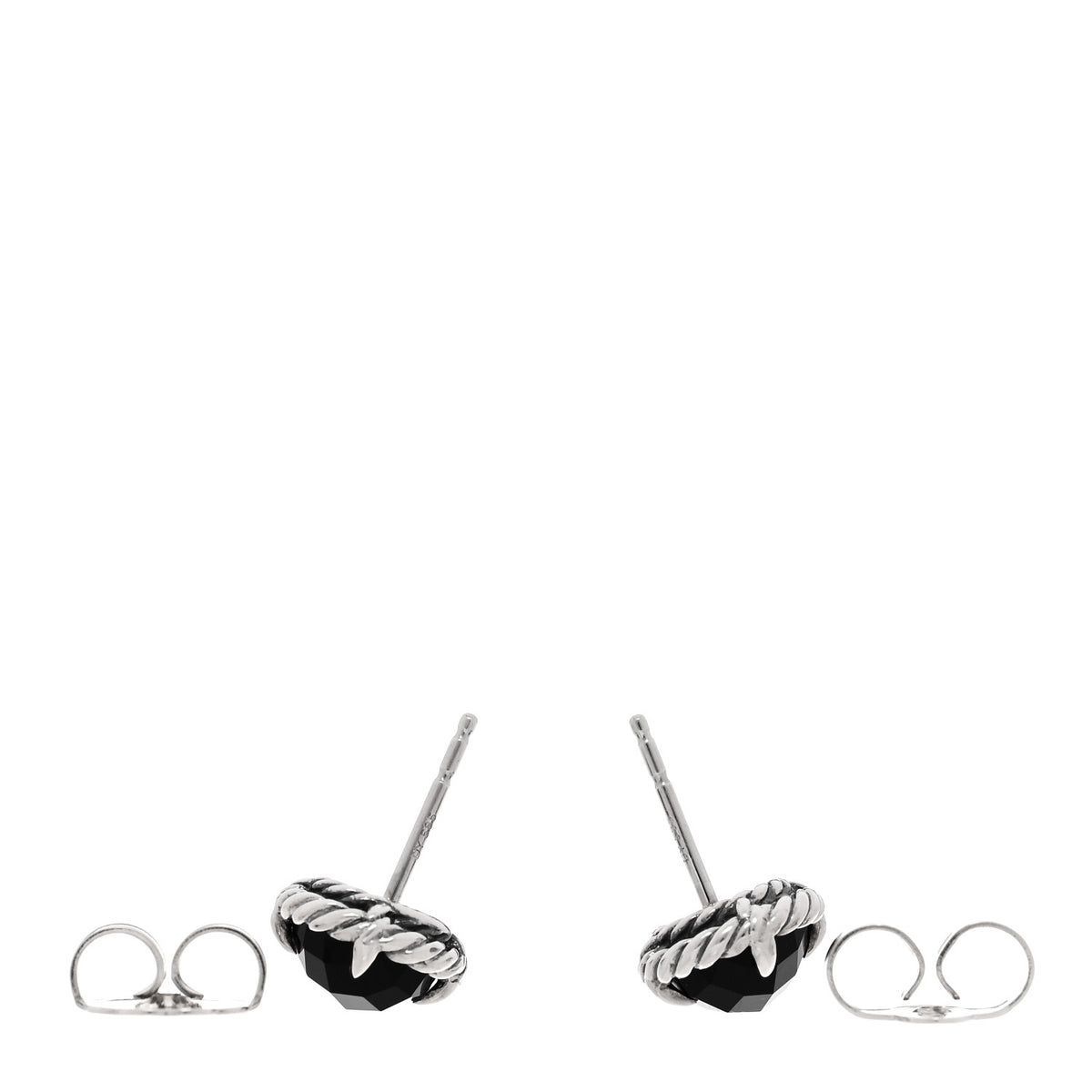 Sterling Silver Black Onyx 8mm Chatelaine Earrings
