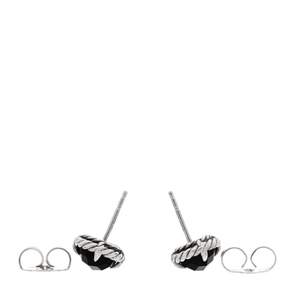 David Yurman Sterling Silver Black Onyx 8mm Chatelaine Earrings 3 of 4