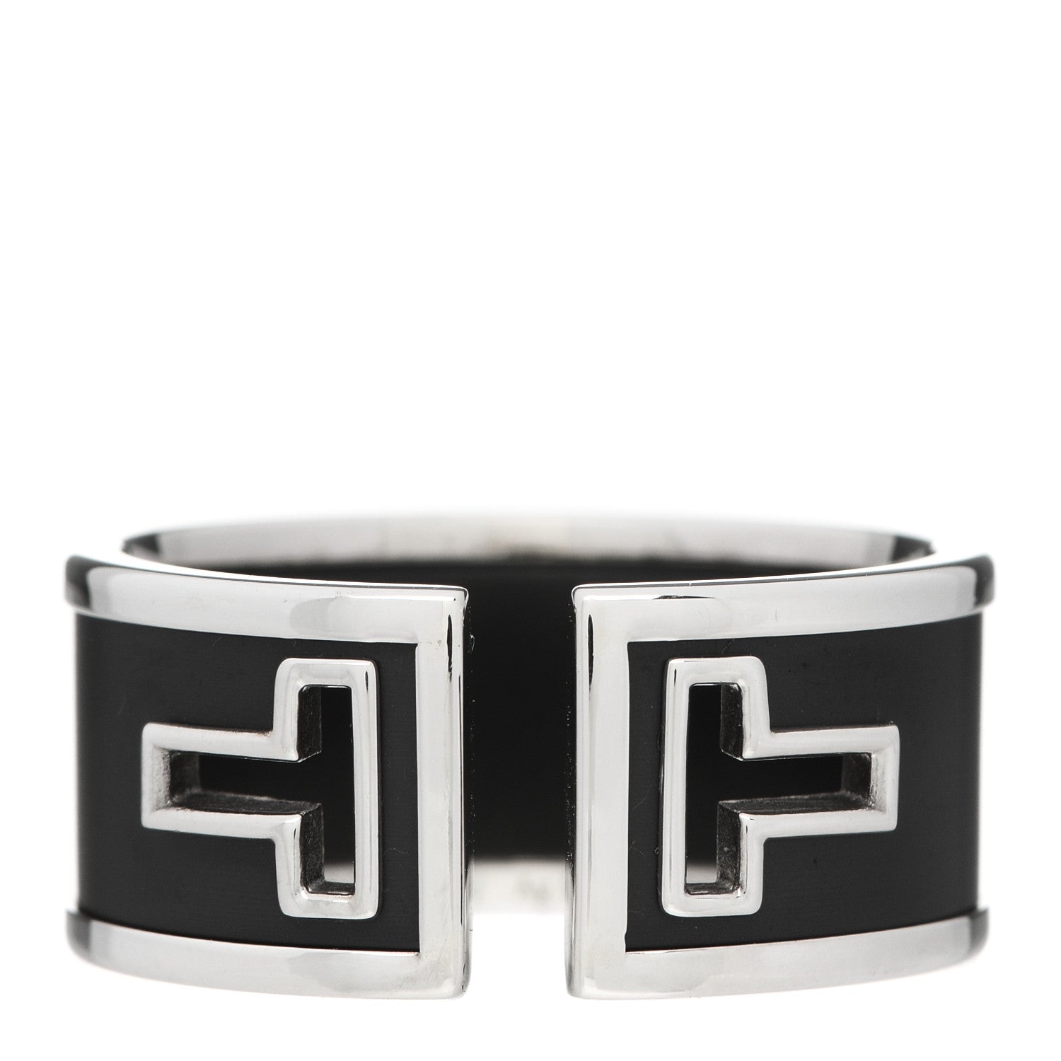 Tiffany Sterling Silver Black Ceramic T Cutout Ring 63 10.25 1 of 5