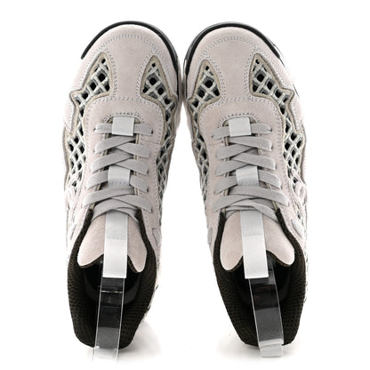 Chanel Suede Calfskin Embroidered CC Sneakers 35.5 Ecru Light Gray 2 of 9