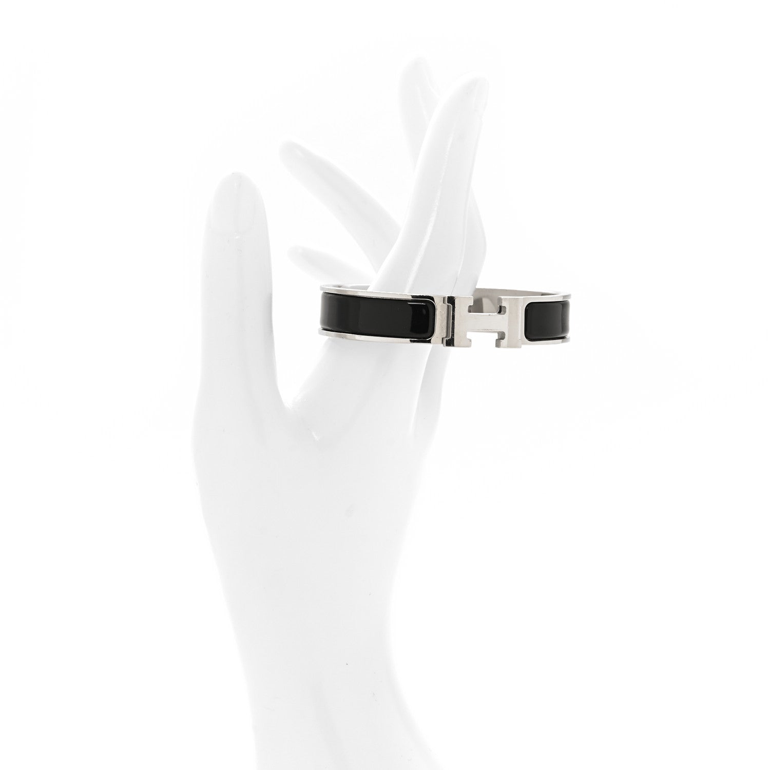 Hermes Enamel Narrow Clic Clac H Bracelet GM Black 2 of 4