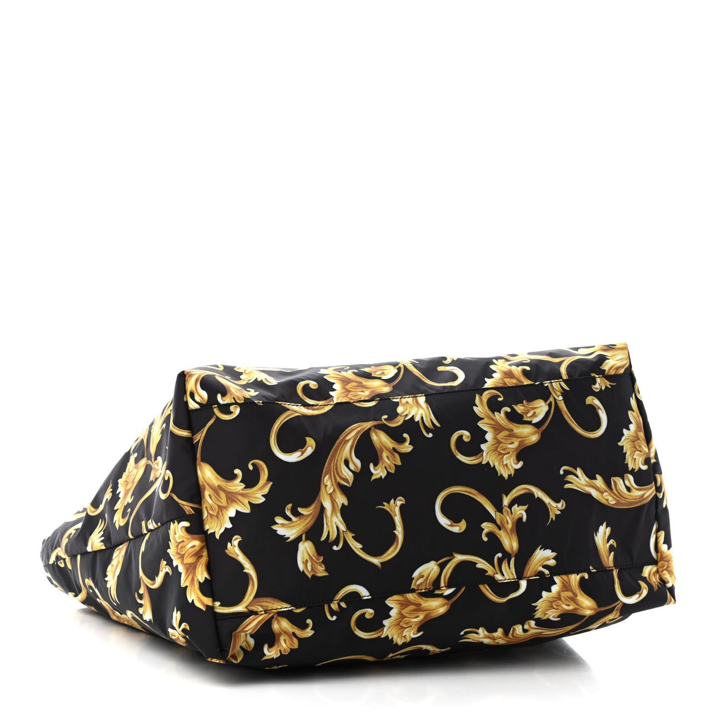 Nylon Baroque Print Tote Black