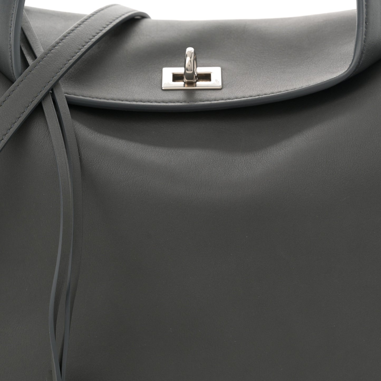 Natural Smooth Calfskin Medium Rodeo Top Handle Handbag Grey
