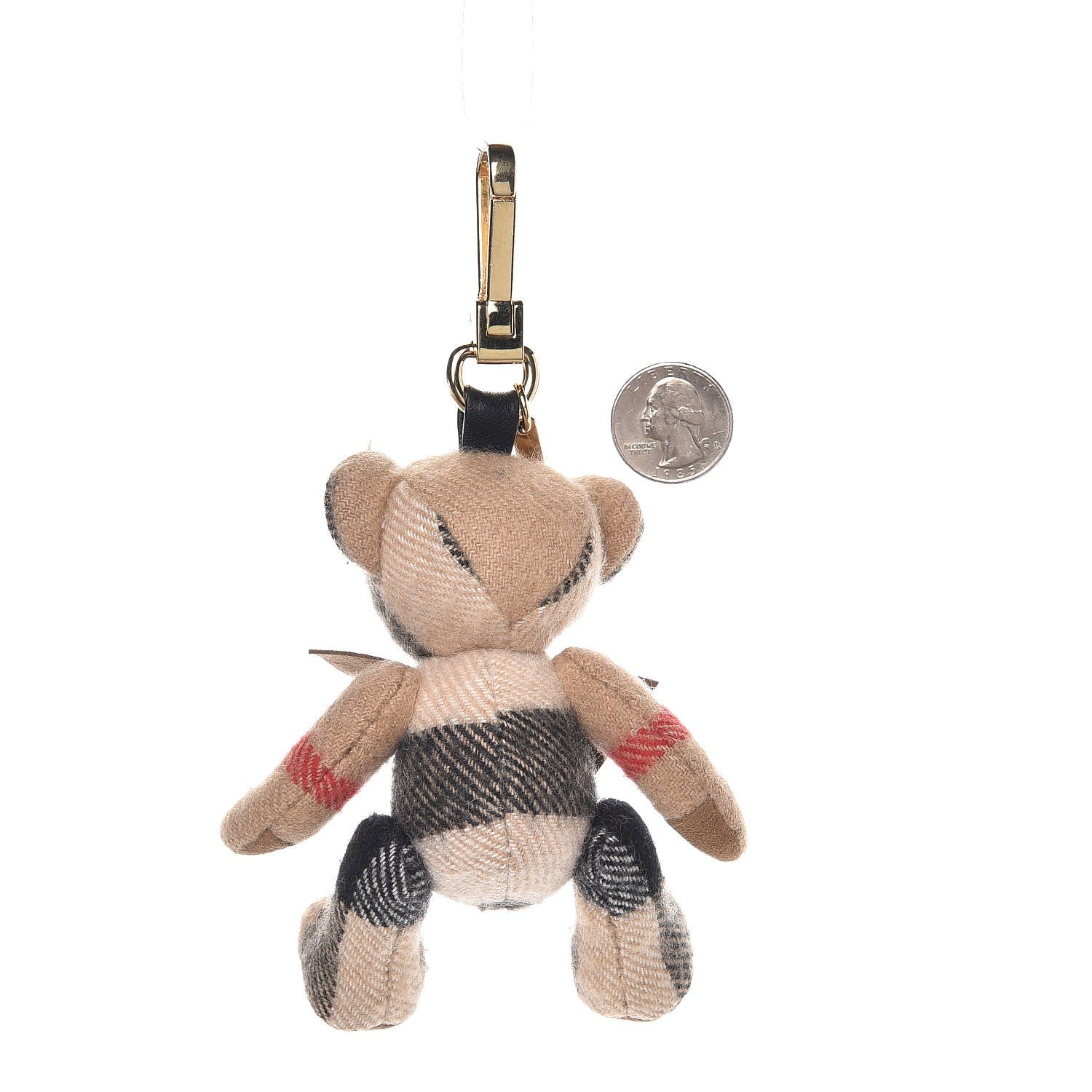 Burberry Cashmere House Check Thomas Bear Bag Charm Camel Gold 2 of 2