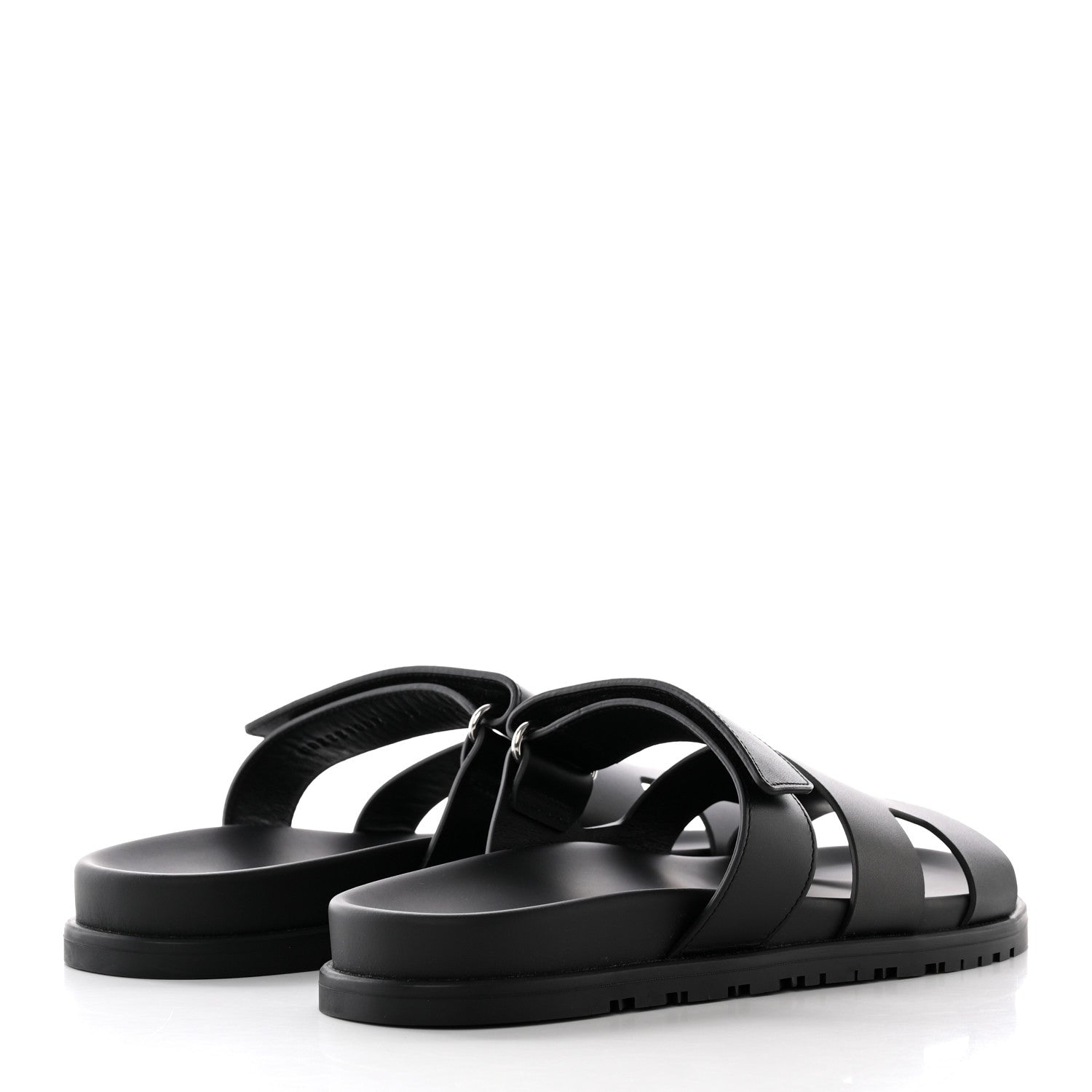 Hermes Calfskin Womens Chypre Sandals 39 Black 4 of 16