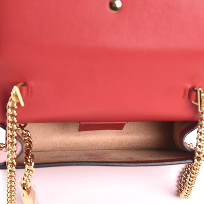 Gucci Calfskin Super Mini Sylvie Chain Shoulder Bag Hibiscus Red 5 of 8