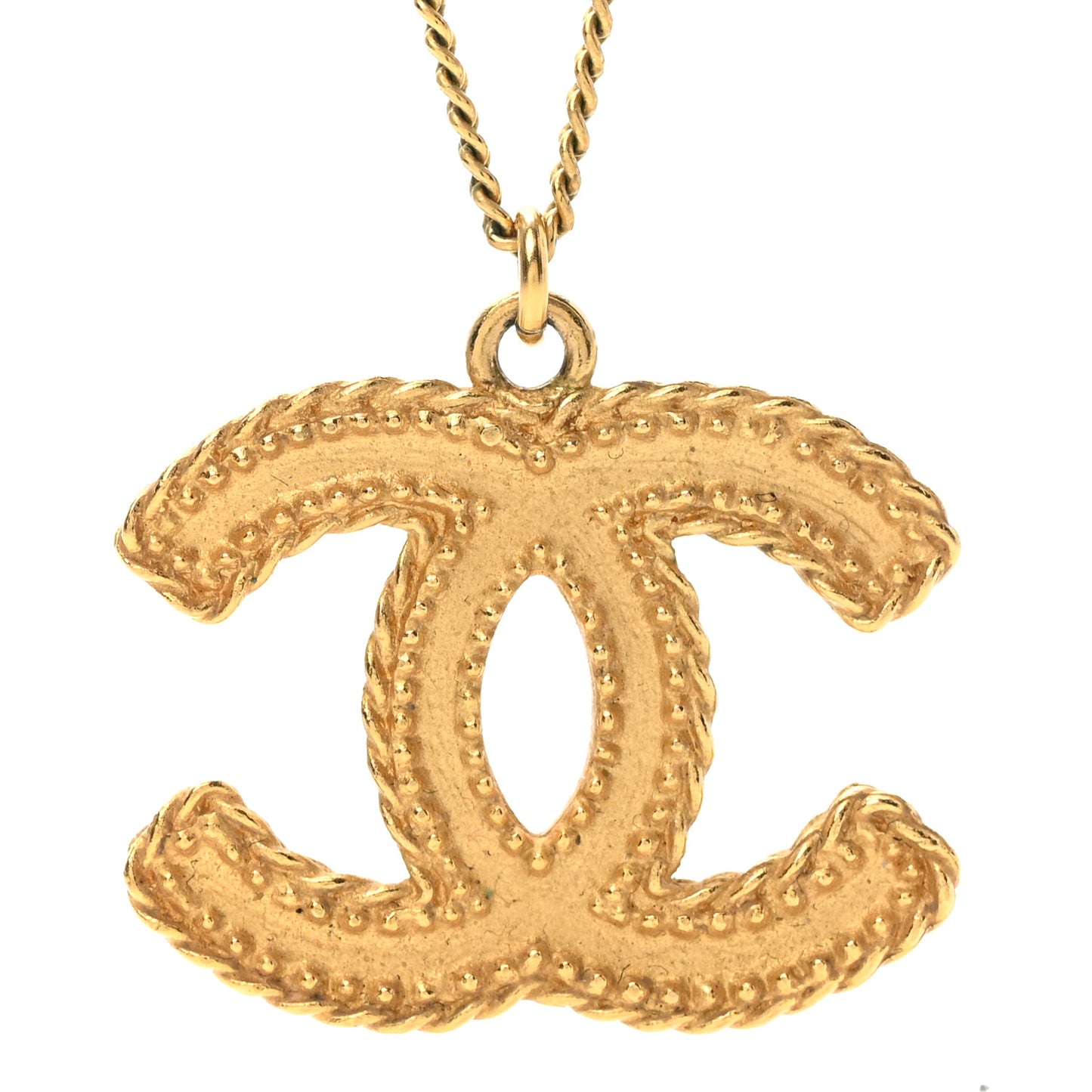 Metal CC Necklace Matte Gold