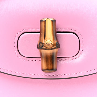 Gucci Boarded Dyana Lux Calfskin Web Mini Bamboo 1947 Top Handle Bag Nice Pink 8 of 10