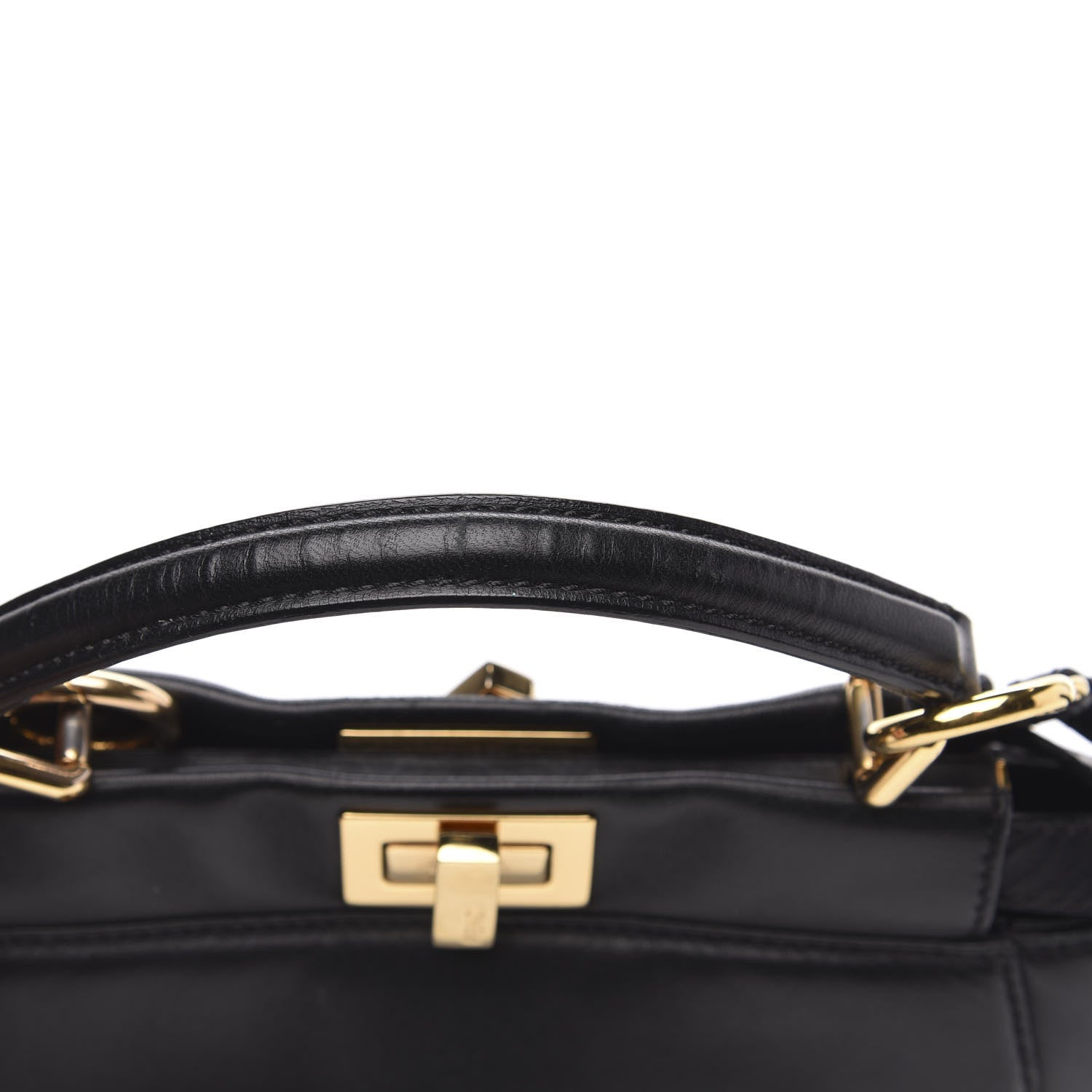 Fendi Nappa Mini Peekaboo Iconic Satchel Black 11 of 12