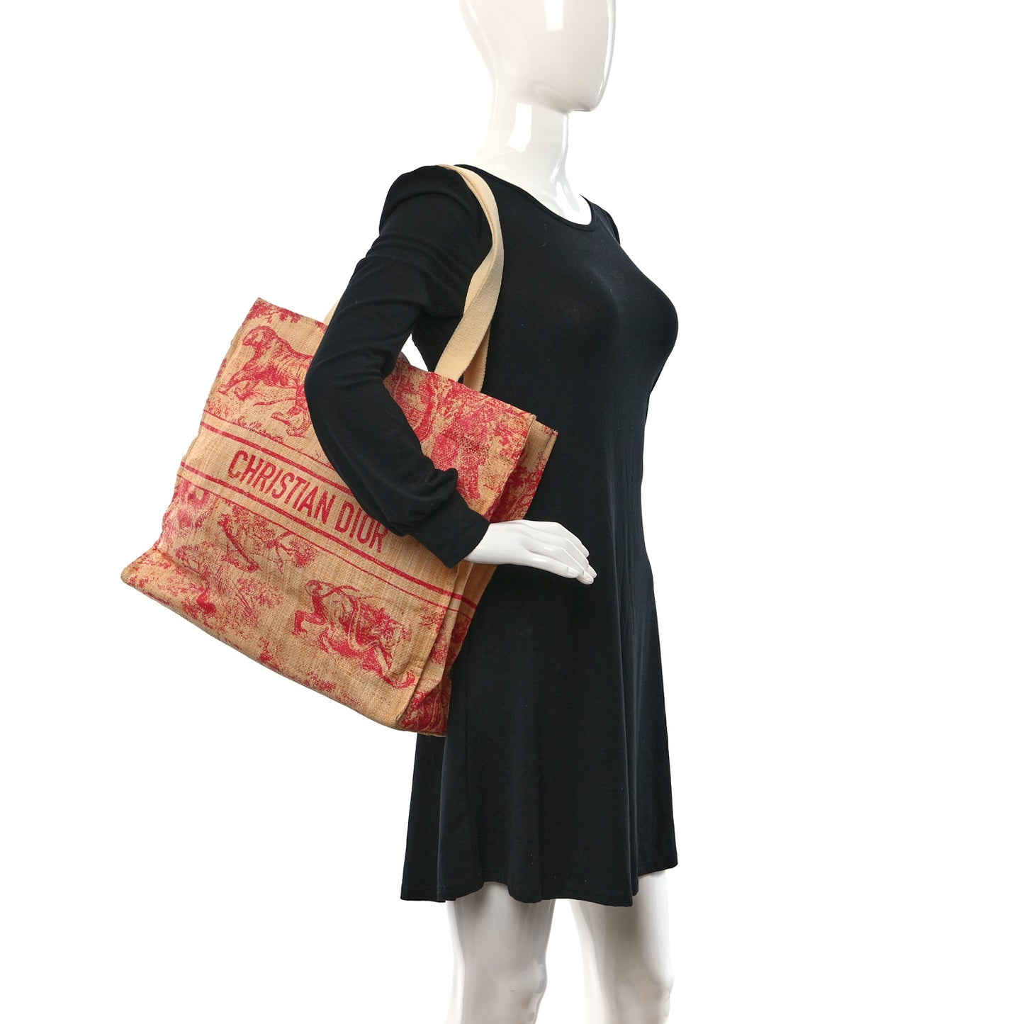 Straw Dioriviera Tote Pink